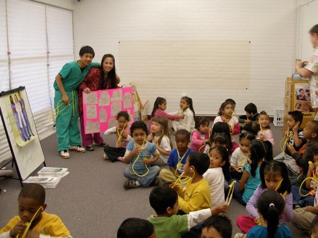 Community outreach event with families and children